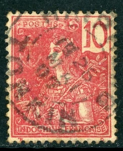 Indochina 1904 French Colony 10¢ Carmine Definitive Scott #9 VFU K106 ⭐⭐⭐ - Bild 1 von 2