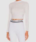 $85 Koral Women's White Luca Long Sleeve Marlow Crop Top Size S