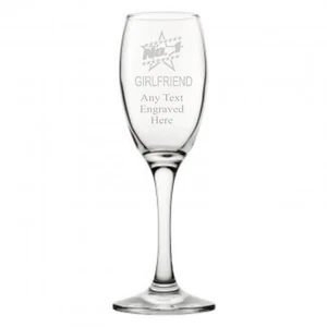 NO1 GIRLFRIEND CHAMPAGNE FLUTE GLASS CH23 ENGRAVED PERSONALISED - Picture 1 of 2