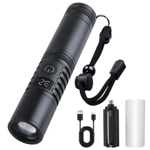 BORUIT 99000LM Ultra Bright Flashlight Zoom Rechargeable USB Flashlight Light - Picture 1 of 15