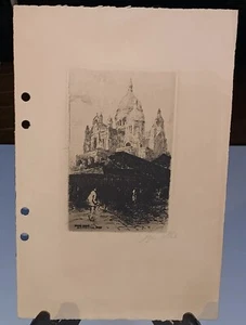 Ancienne gravure signée Georges Gremillet scène de Paris (I} Montmartre SIGNIERT - Bild 1 von 4