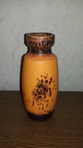 Scheurich Keramik Vase 210-18 Vintage orange braun Fat Lava 70er Mid Century - Bild 1 von 6