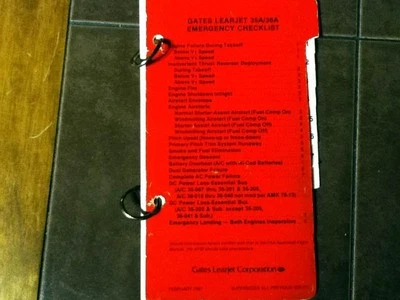 Lista de verificación de emergencia Gates LearJet 35A y 36A Foto 1 de 4