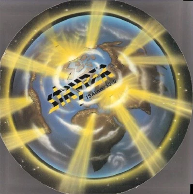 Stryper The Yellow And Black Attack Us LP CIRCLE SLEEVE BLUE VINYL 1986 LIMITED - Image 1 of 4