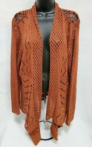 Dressbarn Womens Cardigan Sweater Shirt Top Size 18/20 18W/20W Reddish Brown - Picture 1 of 12