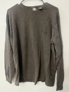 Timberland Mens Solid Brown Knit Sweater 100% Cotton XL - Picture 1 of 6