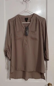 Worthington Mushroom Taupe color size Small blouse for women - Picture 1 of 6