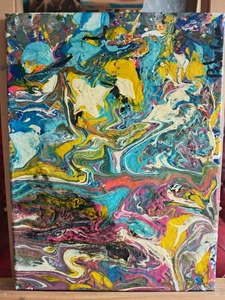 Contemporary Artwork Abstract Art By Peter Scott Carre Oils On Canvas - Picture 1 of 9