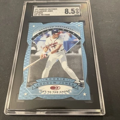 Tarjeta Andruw Jones Donruss Preferred Platinum 1997 8,5 rara #143 envío gratuito   Foto 1 de 2