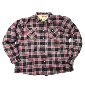 Wrangler Herren 2XL Karo Shacket Sherpa gefüttert Flanell Thermo Hemd Arbeit rot - Bild 1 von 8