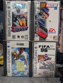 Sega Saturn Sports Bundle NFL 97, NASCAR 98, Break Point Tennis, FIFA 96