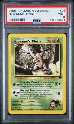 PSA 9 Giovanni's Pinsir Non Holo #24 2000 Pokemon Gym Challenge 113939541 - Image 1 of 2