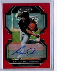 2022 Panini Draft Prizm Baseball Red Autograph Aaron Davenport 50/50 - Picture 1 of 2