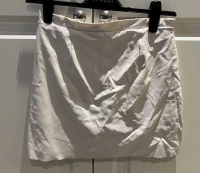 River Island Cream Faux Leather Skirt Size 10 - Image 1 of 2