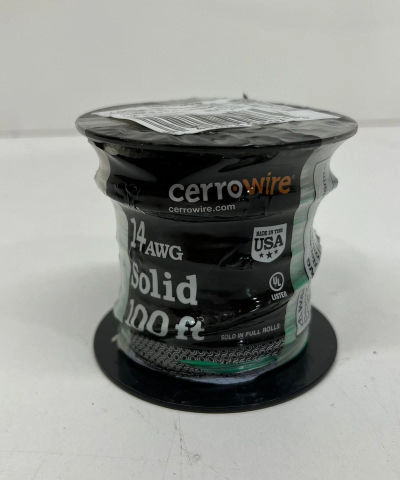 Cerrowire 100 FT 14 Gauge THHN Green Solid Copper Wire - Image 1 of 1