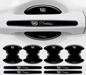 8PCS Black Car Door Handle Bowl Film Protector Trim Accessories for Cadillac - Foto 1 di 1