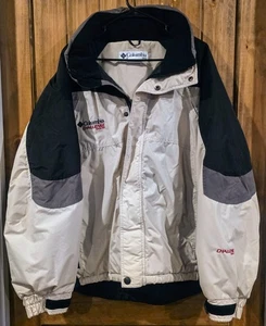 Columbia Challenge Series Jacket Mens Size XL White Colorblock Hooded Logo - Picture 1 of 6
