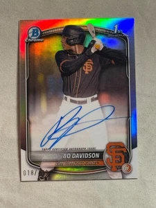 2025 Bowman Chrome Refractor Bo Davidson Rookie Auto RC 1st /499 Giants - Picture 1 of 2