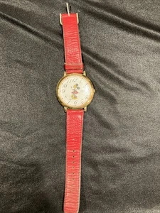 VTG Lorus Womens Minnie Mouse Red Leather Band V501-0A20 Quartz Watch 1 1/2” - Picture 1 of 2