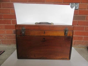 Antique Oak (4) Drawer Drop Down Door Machinist Chest - Picture 1 of 24
