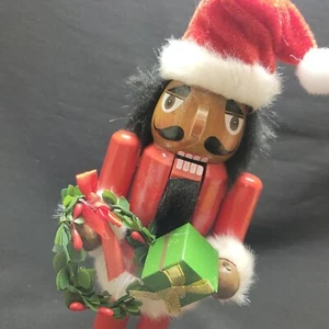Afroamerikanischer Weihnachten Nussknacker Santa 12" groß Holz Merry Brite Neu mit Etikett - Bild 1 von 6