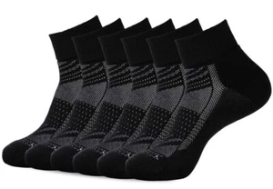 6 PACK COTTON ANKLE QUARTER CREW SOCKS SOFT CUSHION CASUAL LOW CUT - Picture 1 of 34