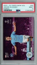 PSA 9 Julian Alvarez 2022 Topps Now UCL #65 Rare Trading Card Purple 99 Made