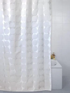 Cortina de Ducha Esfera Cañón Azul Poliéster con Ganchos Libres (180cm x 180cm,Blanco) - Imagen 1 de 1