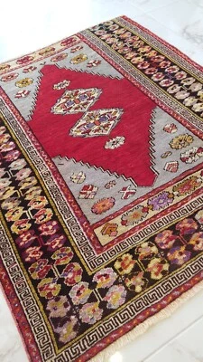 Alfombra antigua de 120 años alfombra armenia hecha a mano alfombra caucásica fragmento alfombra de lana Foto 1 de 4