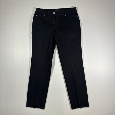 Jeans Sigrid Olsen Signature feminino preto tamanho 4 por Olsen corte bainha crua magra - Imagem 1 de 4