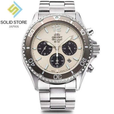 ORIENT Mako Limited RN-TX0209G Sports Chronograph Solar Watch Ivory Dial 42.8mm - Image 1 of 4