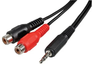 3.5mm Stereo Jack Plug to 2 x RCA RCA's Phono Phonos Sockets Cable Splitter 50cm - Picture 1 of 3