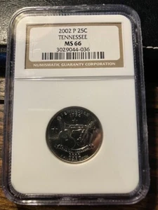 2002 P TENNESSEE STATE QUARTER NGC MS66 BUSINESS STRIKE - Picture 1 of 2