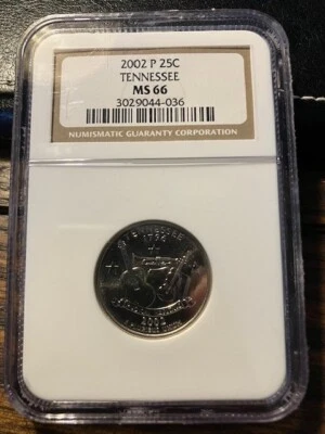 2002 P TENNESSEE STATE QUARTER NGC MS66 BUSINESS STRIKE - Image 1 of 2