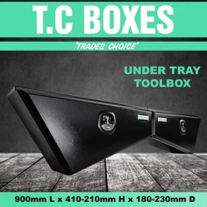 Pair of T.C BOXES 900mm Under Tray Ute Tool Boxes Aluminium Vehicle Toolbox - Picture 1 of 12