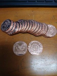 COPPER ROUND 1 OUNCE BANKNOTE $1.00 design LOT OF 20- .999 COPPER BULLION- - Picture 1 of 3