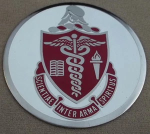 US Army Walter Reed Medical Ctr Self Adhesive Metal Emblem Enamel Finish 3 1/8" - Picture 1 of 1