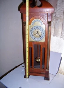 Vintage Estate Sessions United Mantel Shelf Clock  Mini Grandfather working - Picture 1 of 9