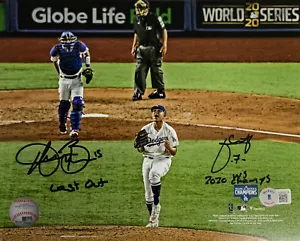 JULIO URIAS AUSTIN BARNES DODGERS SIGNED 8X10 PHOTO "LAST OUT, WS CHAMPS" BAS - Picture 1 of 3