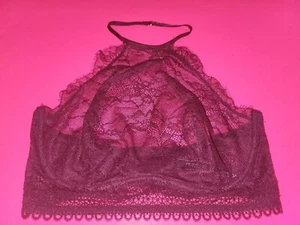 Victoria's Secret Burgundy Very Sexy Lace Underwired Choker Bralette Size 34DD - Picture 1 of 10
