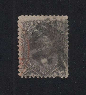 1862 Sc 78a usado 24c selo único lilás acinzentado com certificado APS, CV $400 - Imagem 1 de 4