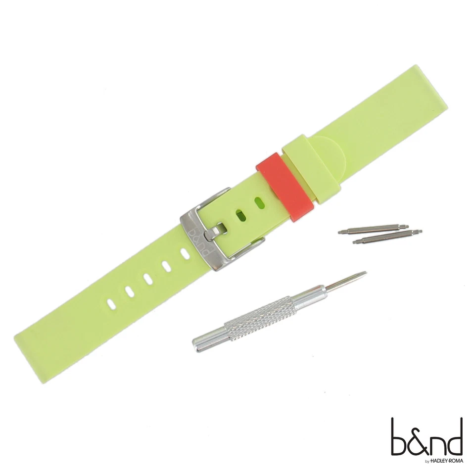 B&ND Hadley Roma BND300 Mode 16mm Yellow Genuine Silicone Strap Fits Smart Watch - Image 1 of 4