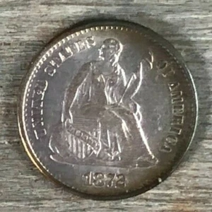 1872-er Liberty sitzender halber Groschen "S" innen Kranz Auswahl voller Kopf Stempelglanz - Bild 1 von 5