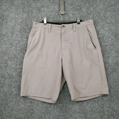 Volcom Shorts Mens 34 Gray Relaxed Fit Chino Flat Front Zip Fly Casual Outdoor - Image 1 of 4