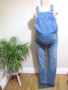 SERAPHINE MATERNITY LIGHT BLUE DENIM SKINNY JEANS DUNGAREES SIZE 10 BNWT - Picture 1 of 3