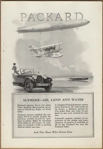 1925 Packard Motors Vintage Print Ad Air Land and Water Sea Plane PN-9 - Bild 1 von 6