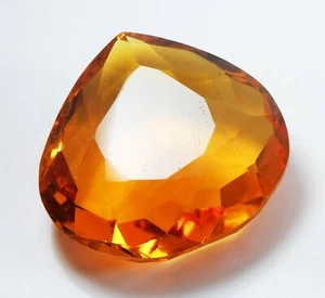 76.25 Ct Natural Untreated EGL Certified Pear Cut Orange Citrine Loose Gem - Picture 1 of 3