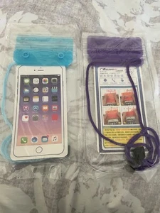 Zwei offene Box wasserdichte Handytaschen mit befestigtem Schlüsselband - Bild 1 von 2