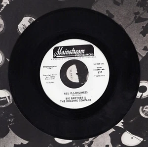 Big Brother & The Holding Company All Is Loneliness DJ Janis Joplin 45 Record M- - Picture 1 of 2