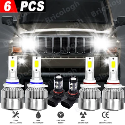 Kits de faros antiniebla LED blancos 6000 k para Jeep Commander 2007-2010 Foto 1 de 4